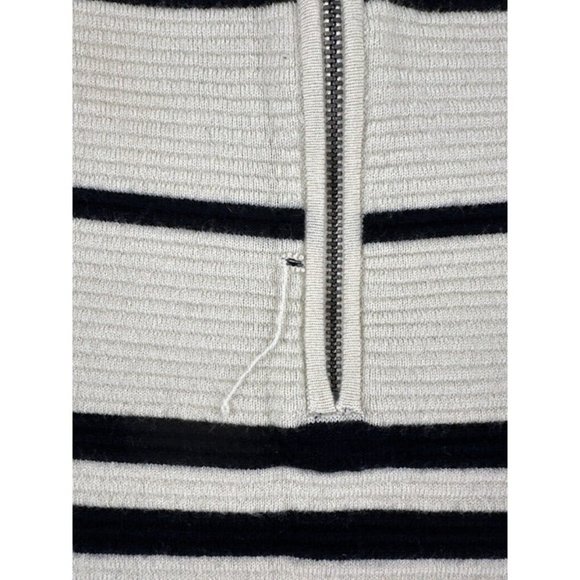 Alice + Olivia Elaina Striped Sleeveless Sweater Dress in Ivory and Black - Picture 5 of 7